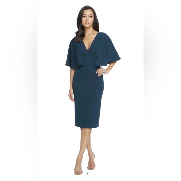 DRESS THE POPULATION Pine Louisa Midi Dress - Picture 1 of 8